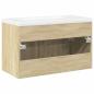 Preview: Waschbeckenunterschrank mit Einbaubecken Sonoma-Eiche