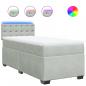 Preview: Boxspringbett mit Matratze Hellgrau 100x200 cm Samt