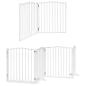 Preview: 8-tlg. Hundetor mit Tür Faltbar Weiß 640 cm Pappelholz