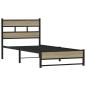 Preview: Metallbett ohne Matratze Sonoma-Eiche 75x190 cm