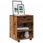Preview: ARDEBO.de - Rollcontainer Altholz-Optik 46x36x59 cm Holzwerkstoff