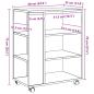 Preview: Rollcontainer Artisan-Eiche 60x35x75 cm Holzwerkstoff