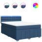 Preview: Boxspringbett mit Matratze Blau 140x200 cm Stoff