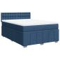 Preview: Boxspringbett mit Matratze Blau 140x200 cm Stoff
