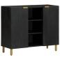 Preview: ARDEBO.de - Sideboard Schwarz 90x35x75 cm Holzwerkstoff
