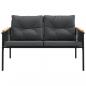 Preview: Gartenbank mit Kissen 116 cm Schwarz Stahl