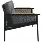Preview: Gartenbank mit Kissen 116 cm Schwarz Stahl