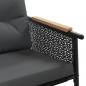 Preview: Gartenbank mit Kissen 116 cm Schwarz Stahl
