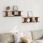 Preview: Wandregale 2 Stk. Altholz-Optik 75x18x20 cm Holzwerkstoff