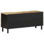 Preview: TV-Schrank Schwarz 105x33,5x46 cm Raues Mangoholz