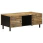 Preview: ARDEBO.de - Couchtisch Schwarz 100x54x40 cm Raues Mangoholz