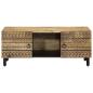 Preview: Couchtisch Schwarz 100x54x40 cm Raues Mangoholz