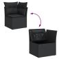 Preview: ARDEBO.de - 6-tlg. Garten-Sofagarnitur mit Kissen Schwarz Poly Rattan