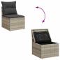 Preview: ARDEBO.de - 6-tlg. Garten-Sofagarnitur mit Kissen Hellgrau Poly Rattan