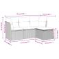 Preview: 4-tlg. Garten-Sofagarnitur mit Kissen Schwarz Poly Rattan