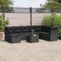 Preview: ARDEBO.de - 9-tlg. Garten-Sofagarnitur mit Kissen Schwarz Poly Rattan