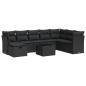 Preview: 9-tlg. Garten-Sofagarnitur mit Kissen Schwarz Poly Rattan