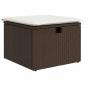 Preview: 5-tlg. Garten-Sofagarnitur mit Kissen Braun Poly Rattan