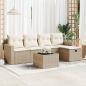 Preview: ARDEBO.de - 6-tlg. Garten-Sofagarnitur mit Kissen Beige Poly Rattan
