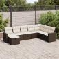 Preview: ARDEBO.de - 8-tlg. Garten-Sofagarnitur mit Kissen Braun Poly Rattan