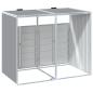 Preview: Mülltonnenbox für 2 Tonnen Grau 144x81x113 cm Stahl