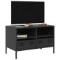 Preview: ARDEBO.de - TV-Schrank Schwarz 68x39x43,5 cm Kaltgewalzter Stahl