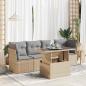 Preview: ARDEBO.de - 5-tlg. Garten-Sofagarnitur mit Kissen Beige Poly Rattan