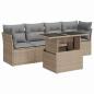 Preview: 5-tlg. Garten-Sofagarnitur mit Kissen Beige Poly Rattan