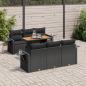 Preview: ARDEBO.de - 7-tlg. Garten-Sofagarnitur mit Kissen Schwarz Poly Rattan
