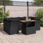 Preview: ARDEBO.de - 7-tlg. Garten-Sofagarnitur mit Kissen Schwarz Poly Rattan