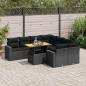 Preview: ARDEBO.de - 9-tlg. Garten-Sofagarnitur mit Kissen Schwarz Poly Rattan