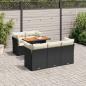 Preview: ARDEBO.de - 6-tlg. Garten-Sofagarnitur mit Kissen Schwarz Poly Rattan