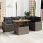 Preview: ARDEBO.de - 6-tlg. Garten-Sofagarnitur mit Kissen Grau Poly Rattan