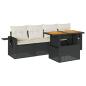 Preview: 5-tlg. Garten-Sofagarnitur mit Kissen Schwarz Poly Rattan