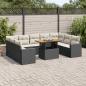 Preview: ARDEBO.de - 10-tlg. Garten-Sofagarnitur mit Kissen Schwarz Poly Rattan