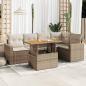Preview: ARDEBO.de - 6-tlg. Garten-Sofagarnitur mit Kissen Beige Poly Rattan