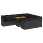 Preview: 11-tlg. Garten-Sofagarnitur mit Kissen Schwarz Poly Rattan