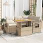 Preview: ARDEBO.de - 5-tlg. Garten-Sofagarnitur mit Kissen Beige Poly Rattan