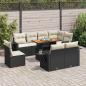 Preview: ARDEBO.de - 9-tlg. Garten-Sofagarnitur mit Kissen Schwarz Poly Rattan