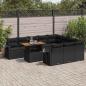 Preview: ARDEBO.de - 11-tlg. Garten-Sofagarnitur mit Kissen Schwarz Poly Rattan