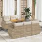 Preview: ARDEBO.de - 6-tlg. Garten-Sofagarnitur mit Kissen Beige Poly Rattan