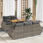 Preview: ARDEBO.de - 6-tlg. Garten-Sofagarnitur mit Kissen Grau Poly Rattan