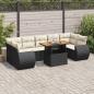 Preview: ARDEBO.de - 8-tlg. Garten-Sofagarnitur mit Kissen Schwarz Poly Rattan