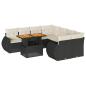 Preview: 9-tlg. Garten-Sofagarnitur mit Kissen Schwarz Poly Rattan