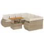 Preview: 9-tlg. Garten-Sofagarnitur mit Kissen Beige Poly Rattan