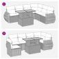 Preview: 7-tlg. Garten-Sofagarnitur mit Kissen Schwarz Poly Rattan