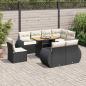 Preview: ARDEBO.de - 9-tlg. Garten-Sofagarnitur mit Kissen Schwarz Poly Rattan
