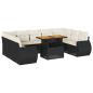 Preview: 10-tlg. Garten-Sofagarnitur mit Kissen Schwarz Poly Rattan