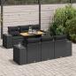 Preview: ARDEBO.de - 7-tlg. Garten-Sofagarnitur mit Kissen Schwarz Poly Rattan