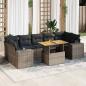Preview: ARDEBO.de - 8-tlg. Garten-Sofagarnitur mit Kissen Grau Poly Rattan